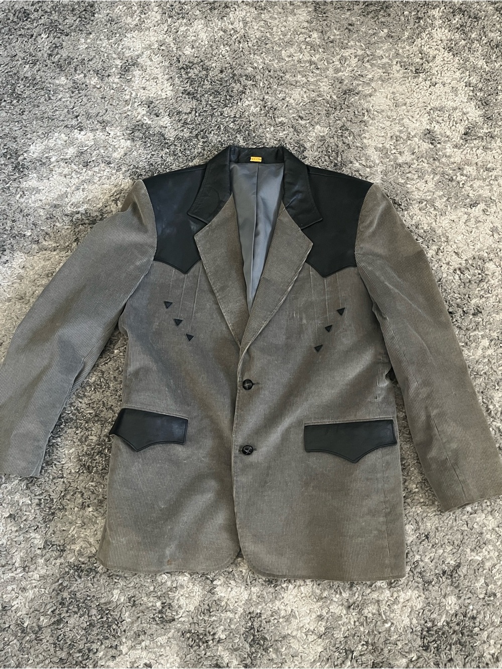 Vintage Pioneer Wear  Two-Tone Corduroy/Leather Blazer